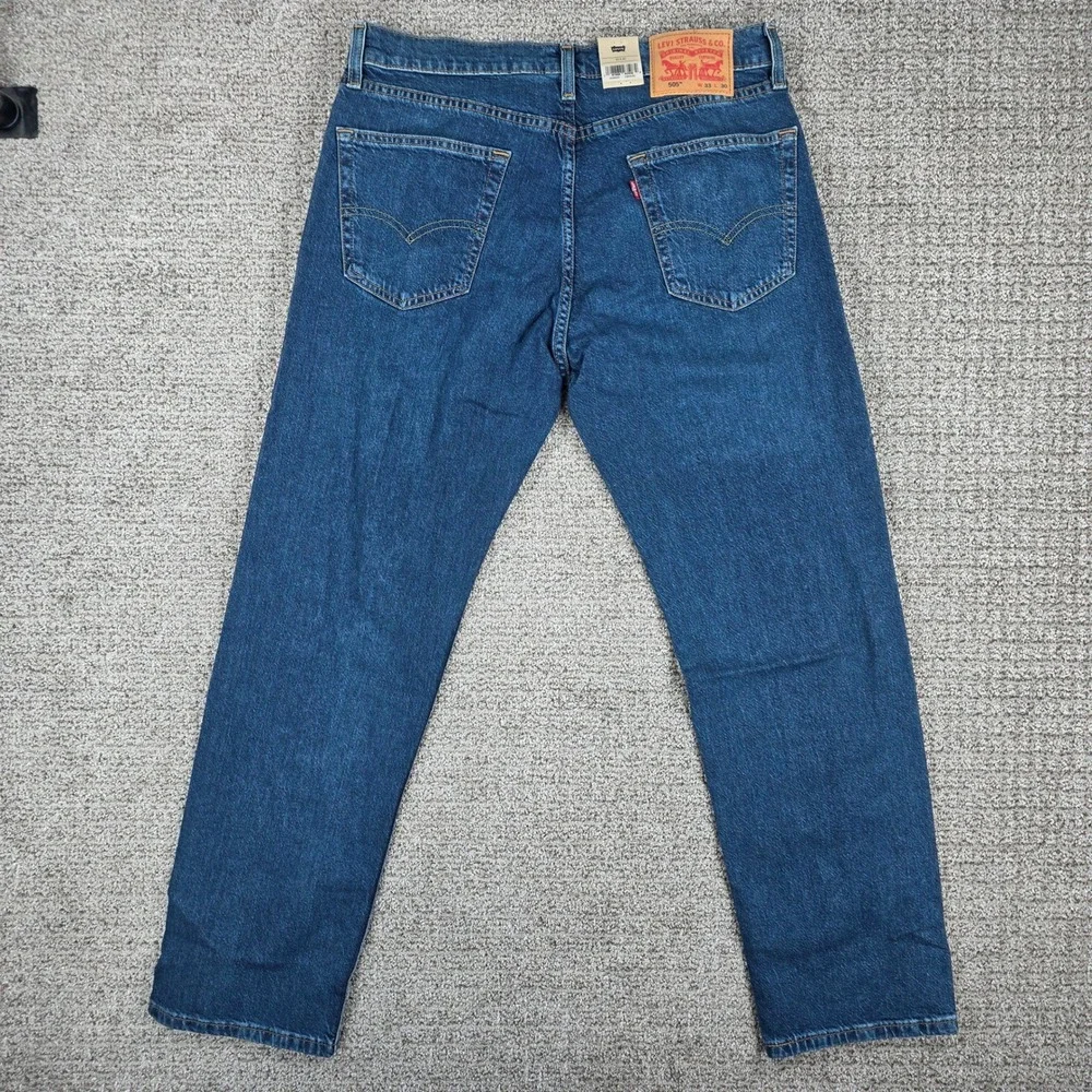 Levis 505 Regular Fit Jeans Mens 33x30 Blue Denim Straight Leg NWT Medium Wash